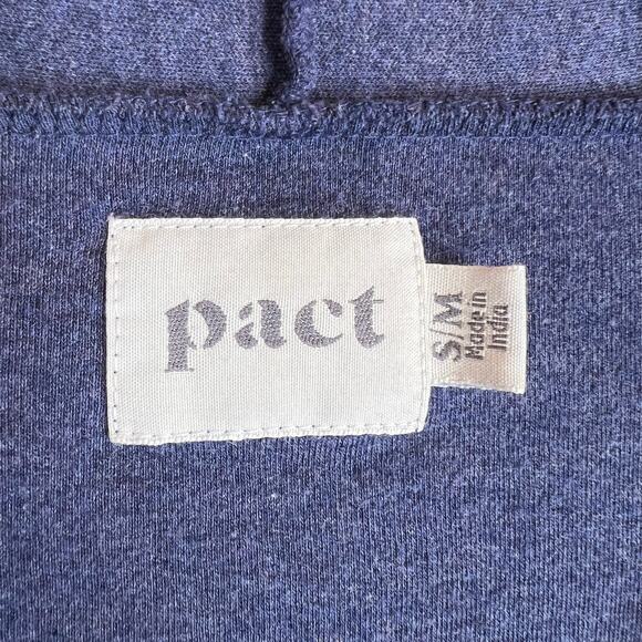 Pact - Women's Airplane Cardigan 100% Organic Cotton Open Front in Indigo Sz S/M - Picture 7 of 8